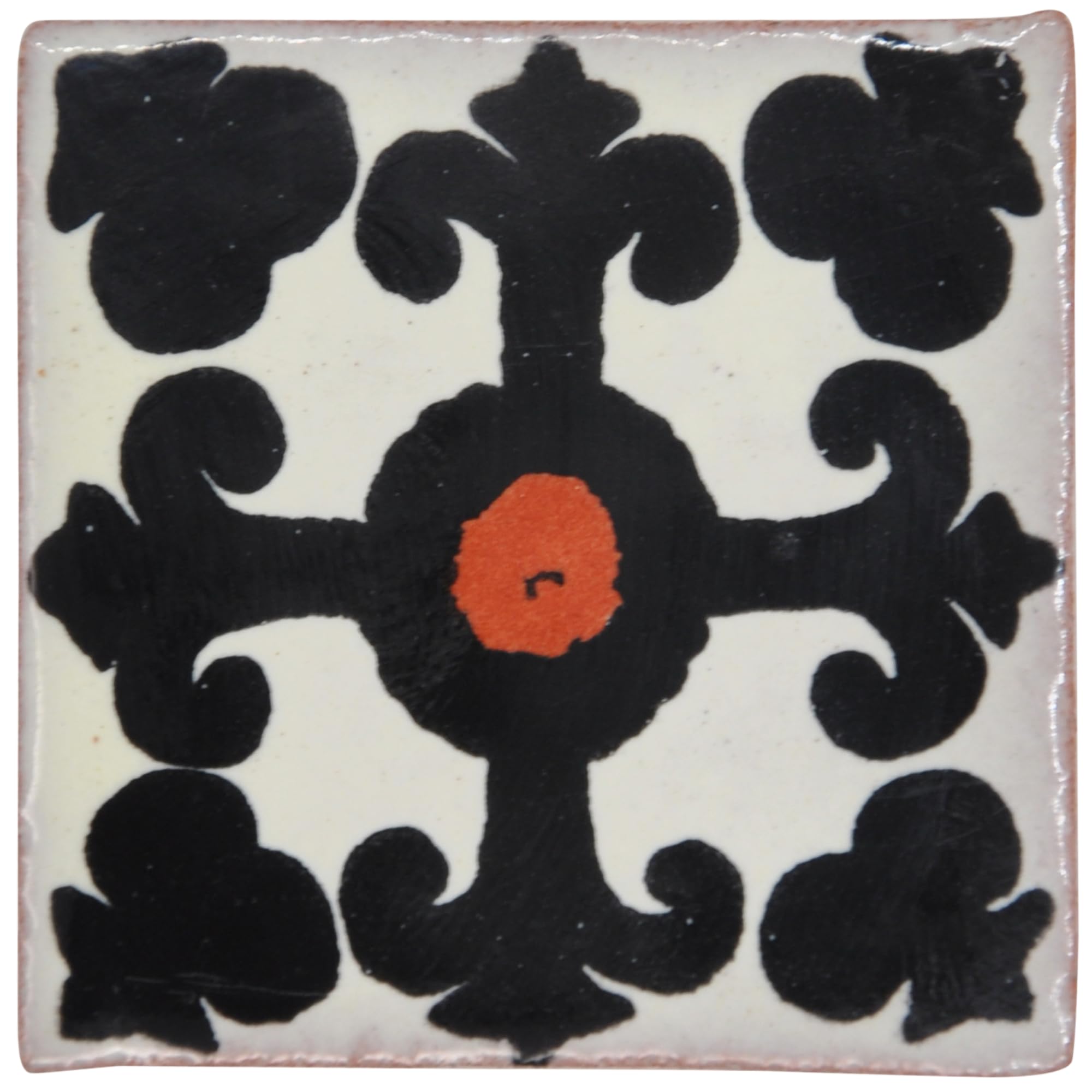 Tumia LAC Handmade Mexican Talavera Tile - Authentic Style Evita Ceramic Tiles for Crafts, Backsplashes and Home Improvement - 10 Pack