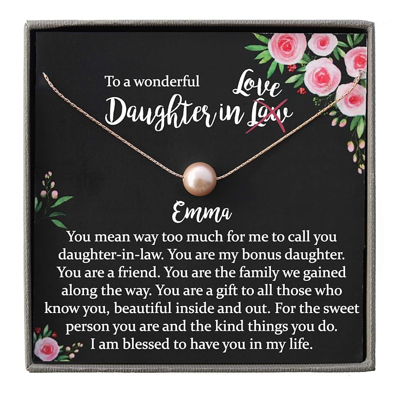 Daughter in Law Gifts Necklace with Meaningful Message, 14K