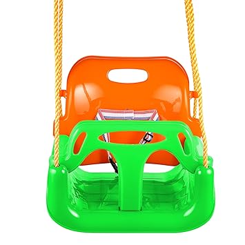 Profun 3-in-1 Schaukel für Säugling und Kinder ab 6 Monate mehrfarbrige Kombination mit Sicherheitsgurt und Karabinerhaken Ou
