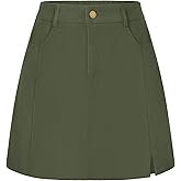 Belle Poque Women Corduroy Mini Skirt with Pockets Classic A-Line Fall Winter Basic Short Skirts