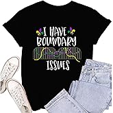 SUWATOIN Women's Mardi Gras Shirt Nola Carnival Party T-Shirt Fat Tuesday Tee Tops