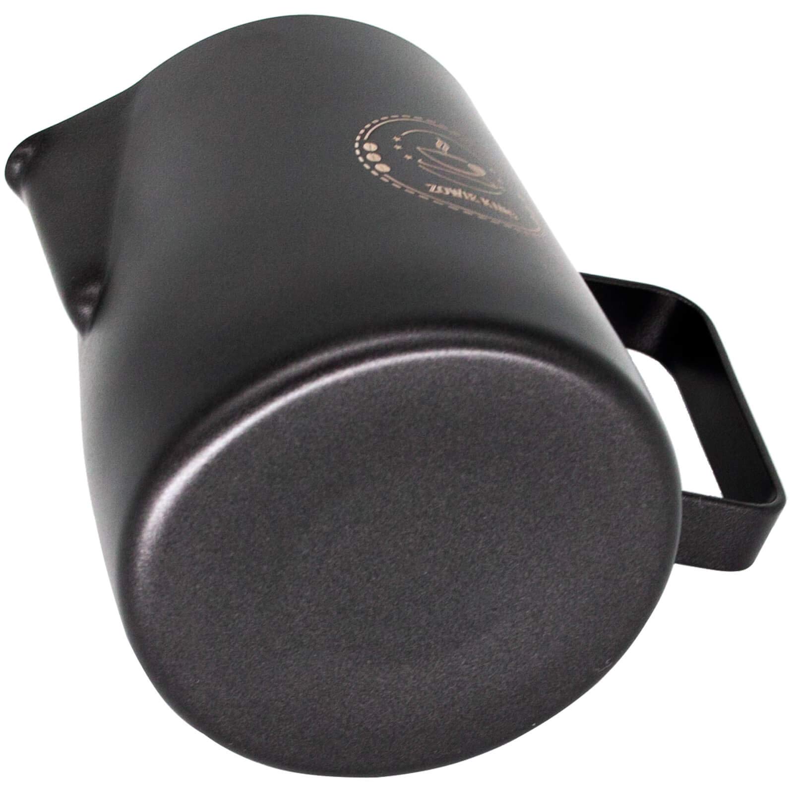 Stainless Steel Espresso Steaming Pitcher - 12oz Milk Frothing Jug for Cappuccino, Latte Art - Black