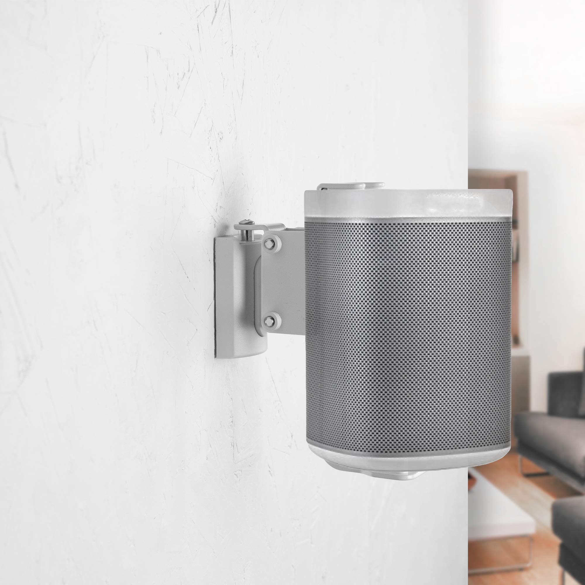 VIVO White Dual Wall Mount Brackets Designed for Sonos One, SL, and Play:1 Audio Speakers | Adjustable Mounting for 2 Sonos Speakers (MOUNT-PLAY1W)