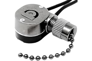 ZE-109M E89885 2 Wire Pull Light Switch Replacement with Metal Body Repair Kit On-Off 1 Circuit 1 Position SPST 6A125VAC 3A25