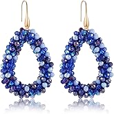 A Golden Cloud Colorful Beaded Hoop Dangle Earrings For Women Statement Boho Summer Beach Teardrop Drop Earrings Fashion Jewelry Gifts