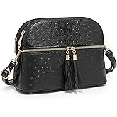 Dasein Women Tassel Zipper Pocket Crossbody Bag Shoulder Purse Fashion Travel Bag with Multi Pockets