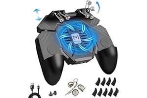 Mikirini PUBG Mobile Controller with Phone Cooler 4000mAh Built-in Battery for PUBG/Knives Out/Call of Duty, PUBG Game L2R2 T