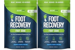 ROCKET PURE Natural Tea Tree Foot Soak Salts for Foot Recovery - Epsom Salt Foot Soak, Foot Bath Soak, Foot Salt Soak - Pedicure Foot Soak, Foot Spa Soak, Foot Soak for Dry Cracked Feet, Athletes Foot Soak