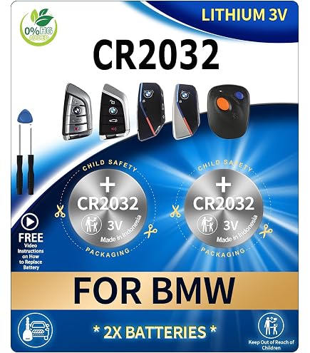 Key Battery for BMW x4 (2019-2023 Model Years), CR2032 3V Remote Battery