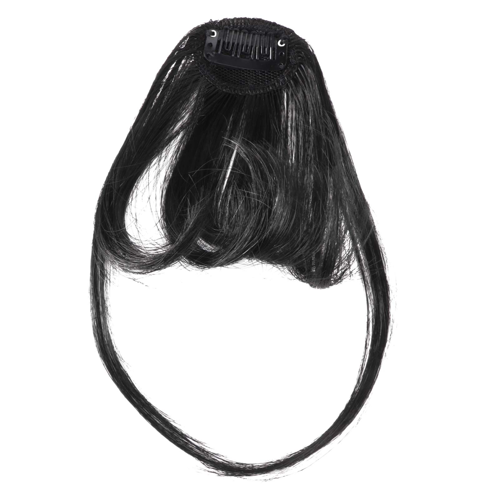 FRCOLOR Hair Bangs Clip in Hair Extensions Hairpiece Bangs Synthetic Hair One Piece Clip in Air Fringe Bangs (Natural Color)