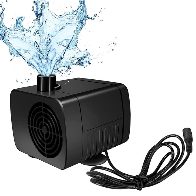 SunTop Mini Wasserpumpe DC12V 5W Brushless Mini Wasserpumpe 500L/H Submersible Pumpe Amphibisch Aquarium Gartenteich Fall Fis