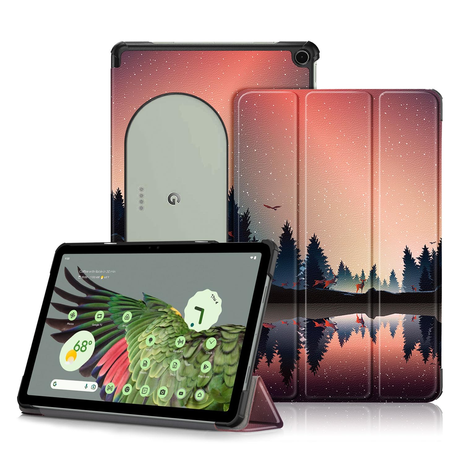 DINGGUAGUA Case for Google Pixel Tablet 11inch 2023 Release, Folio Slim Cover Lightweight Hard Shell Protective Case with Multi-Angle Stand,Nightfall