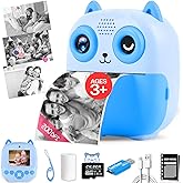 CILSER Kids Camera Instant Print, 32G 1080P HD Dual-Lens Selfie Digital Cameras, Christmas Birthday Gifts for Girls Boys, Toddler Portable Toys for 3 4 5 6 7 8 9 10 Year Old Girl-Blue