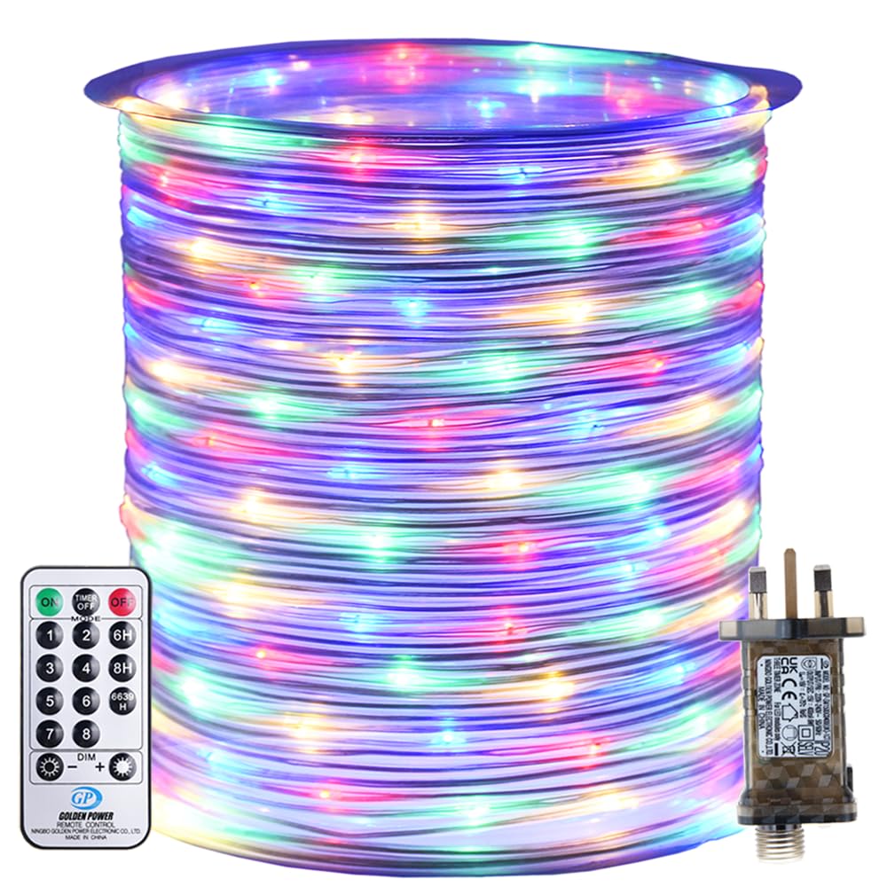 RcStarry 50M 500 LED Rope Lights, 8 Modes, Timer, Remote, Plug in Indoor Outdoor String Lights,Multi-Color, IP67 Waterproof Fairy Lights for Garden, Patio, Deck, Landscape Lighting, Bedroom and More