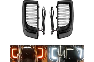 HCmotorku Motorcycle LED Fairing Lower Grills Turn Signal Light Running Light Fit For Harley Touring Street Gilde Road Gilde Electra Glide Ultra Limited 2014-2023