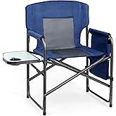 Yestomo Directors Chair, Camping Chairs for Adults, Heavy Duty Side Table, Lawn Chairs with Side Pockets Carry Straps