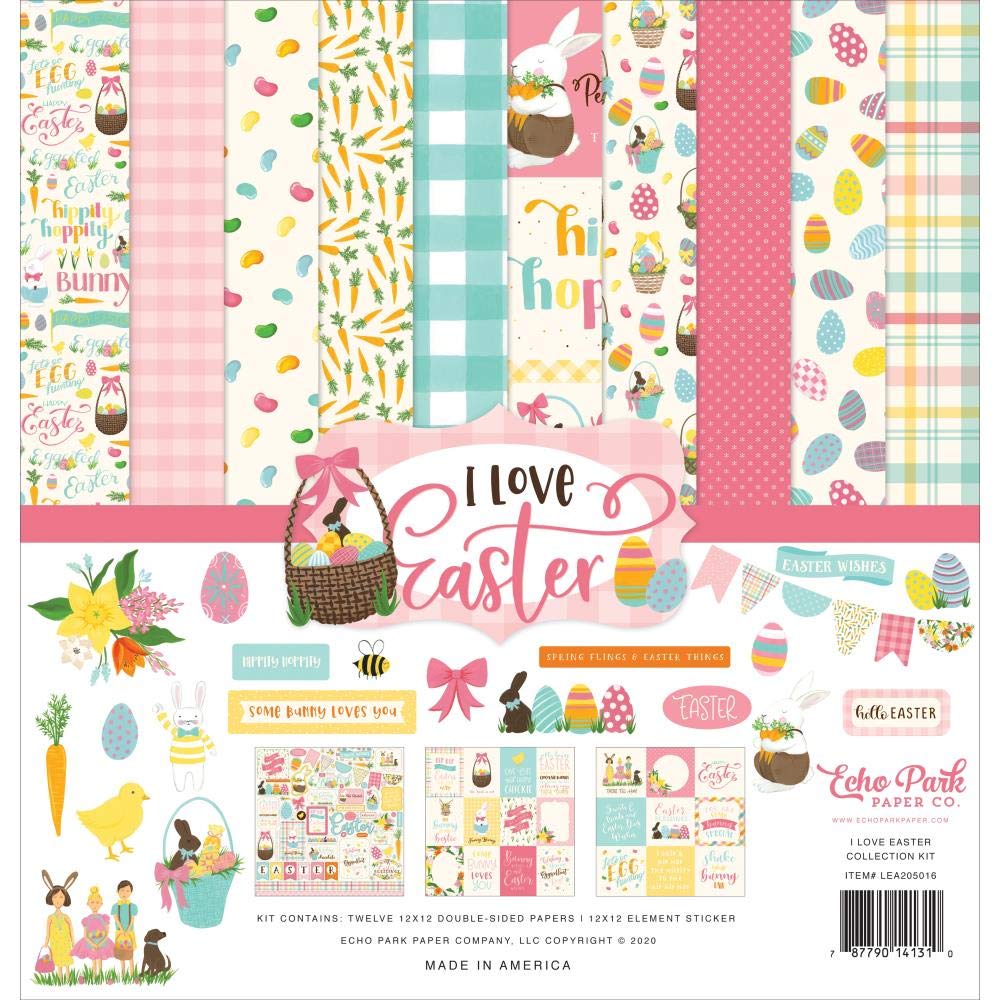 Echo Park Paper, Paper, Pink, Teal, Yellow, Green, 12-x-12-Inch