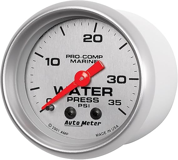 AutoMeter 20077233 Marine Mechanical Water Pressure Gauge