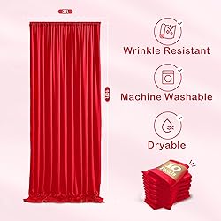 10 Panels Red Backdrop Curtains for Party