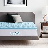 Lucid 2 Inch Mattress Topper Full XL - Memory Foam- 5 Zone Gel Infusion - CertiPur Certified Foam