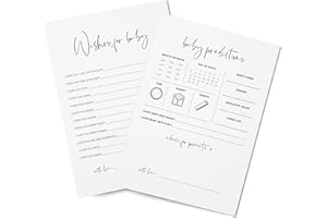 GARDENCITY Baby Predictions & Advice Cards for Baby Shower Games Activity, Advice for New Parents to Be – 30 Double-Sided Thick Cards – Minimalist