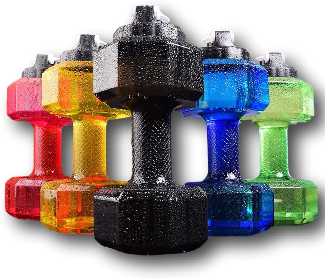 Jumigra Upgrade Dumbbell Shaped Water Bottle | Big Capacity 75 Oz (2.2 L)| BPA Free | Flip Top Leak Proof lid | 5 Colors