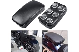 REMAIW MOTO Motorcycle Seat Rectangular Passenger Pad Seat 6 Suction Cup for Motorcycle Cruiser Chopper Custom