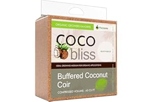 PLANTONIX Buffered Coco Bliss (10lbs) - 100% Buffered Organic Coco Coir for Plants & Gardening - Cocopeat for Garden Soil, Seed Starter Soil, & Mulch - Organic Coconut Coir Brick - Coconut Fiber Potting Mix