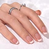 BTArtbox Stick On Nails Short Square 30 Pcs Soft Gel French Tip Kit view 2