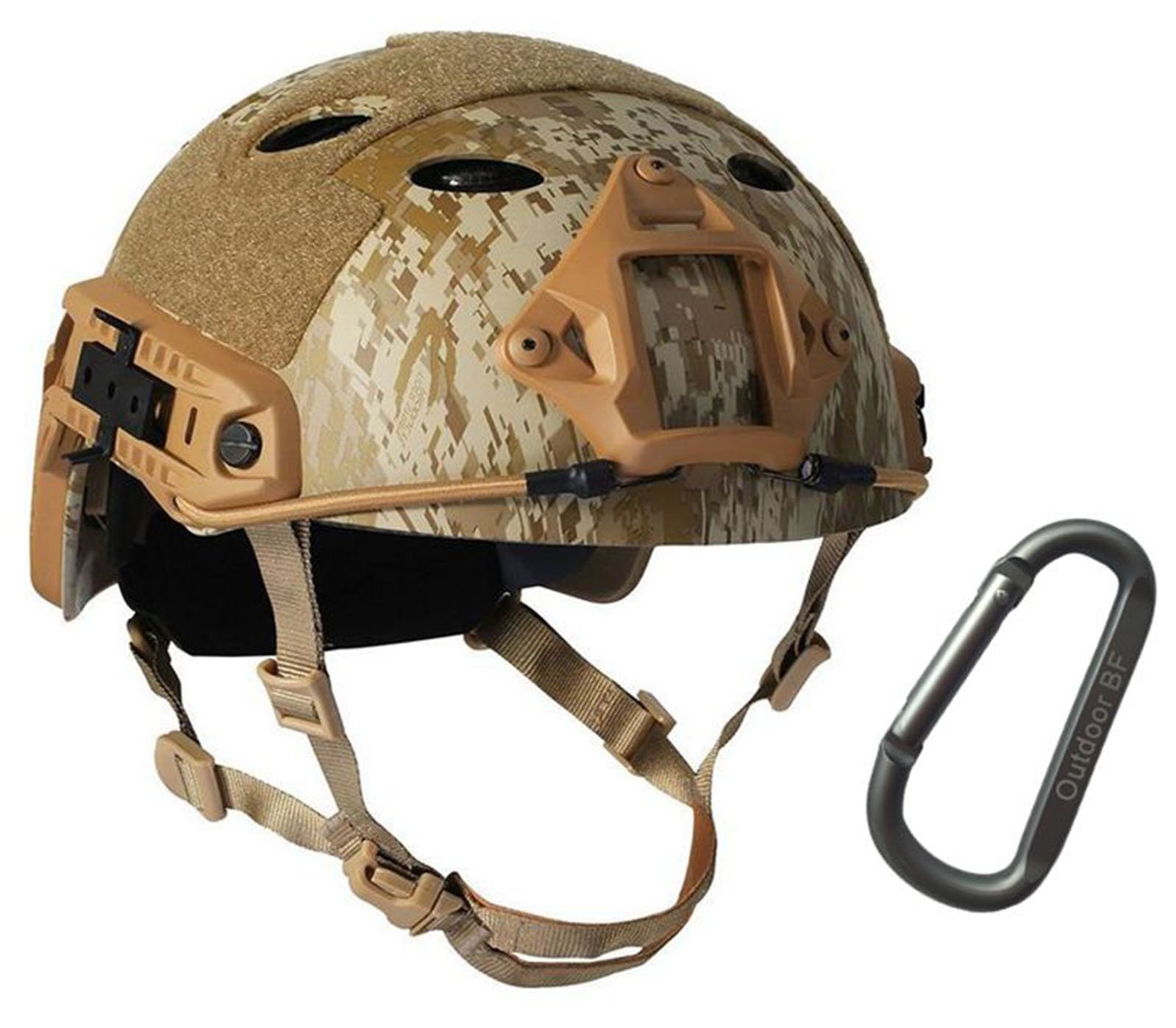 Tactical Fast Adjustable Helmet PJ Type (AOR1) Jeff Bibb Pouches & Horns