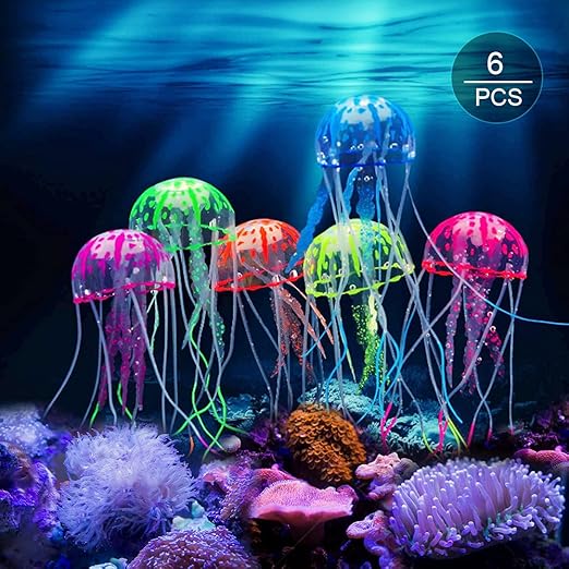 6 Pcs Glowing Jellyfish Decoration Artificial Floating Jellyfish
