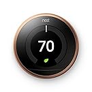 Nest Learning Thermostat, Easy Temperature Control for Every Room in Your House, Copper (Third Generation), Works with Alexa