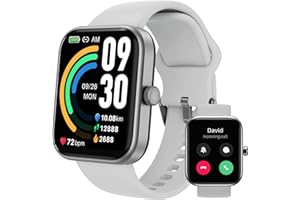 TOZO S3 Smart Watch (Answer/Make Call) Bluetooth Fitness Tracker with Heart Rate, Blood Oxygen Monitor, Sleep Monitor IP68 Waterproof 1.83-inch HD Color for Men Women Compatible iPhone & Android