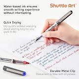 Shuttle Art Rollerball Pens 25 Pack 0.5mm Black Blue Red Quick Drying Writing view 3