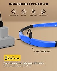 Glocusent Upgraded LED Neck Reading Light, Book