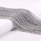 Natural Stone Beads Round Polished Flash Labradorite Stone Charms for Jewelry Making Bracelet Necklace 2mm 2 Strands