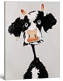 Modern Animal Pop Art - Framed - Mean Cow Canvas