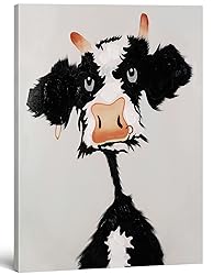 Modern Animal Pop Art - Framed - Mean Cow Canvas