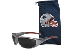 Siskiyou Sports NFL New England Patriots Adult Sunglass and Bag Set, Blue (2FSG120EB)