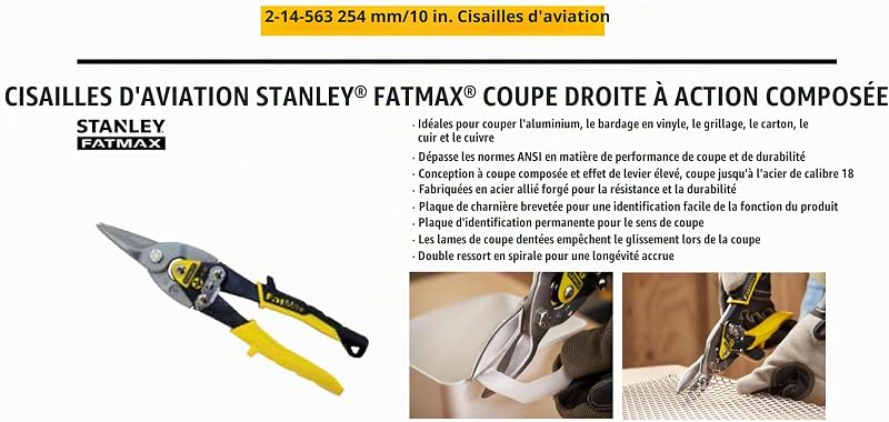 FATMAX Cisaille aviation coupe droite, 2-14-563