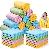 Remerry 32 Pcs Blanket Bulk 60 x 50 Inch Large Fleece Blankets Cozy Double Sided Throws Valentines Wedding Gifts for Women Men Classroom Exchange Office Party Favors Home Decor