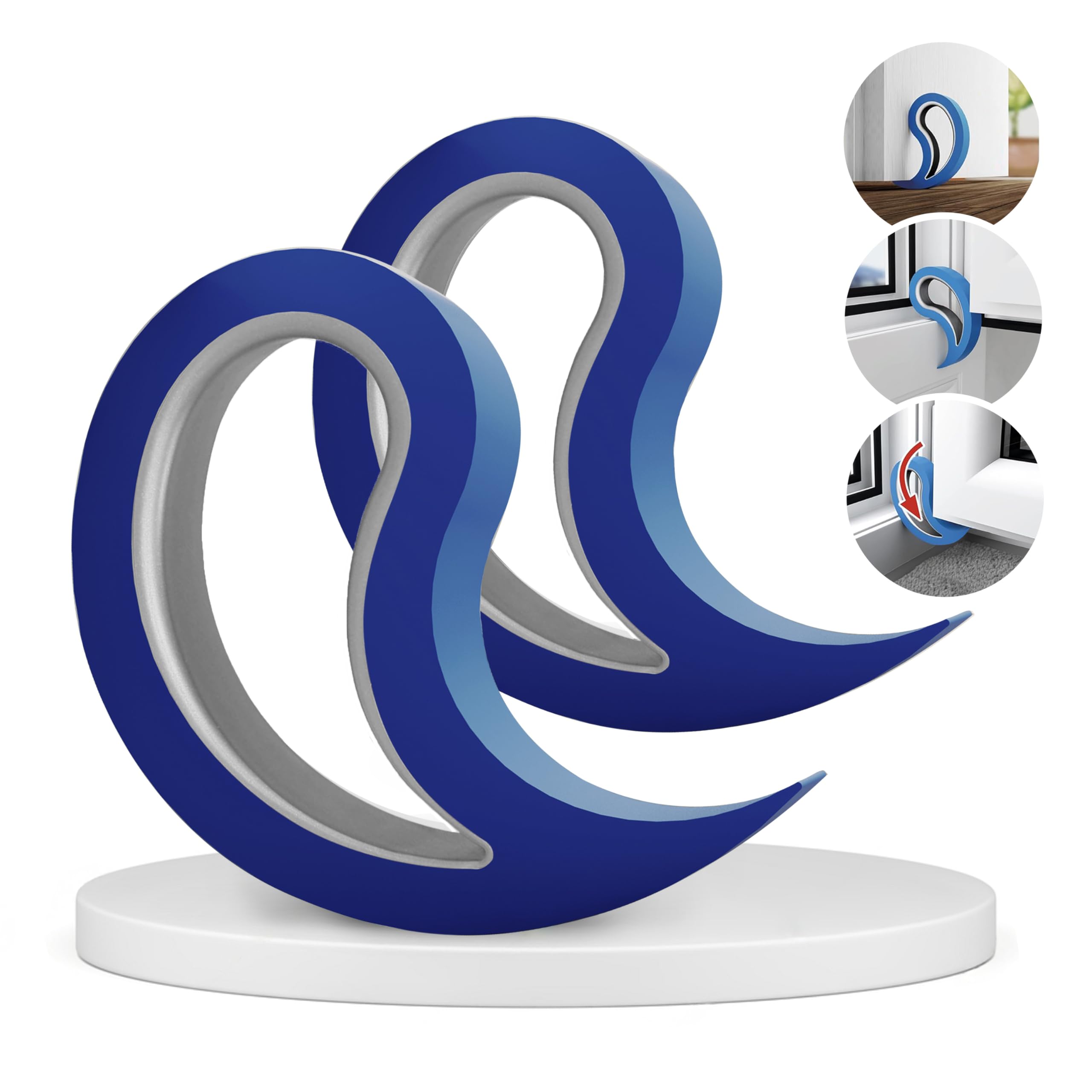 Stoppy, Stoppy, doorstopper, windowstopper, Stopper, Set of 2 (Available in 14 Variations) (Dark Blue)