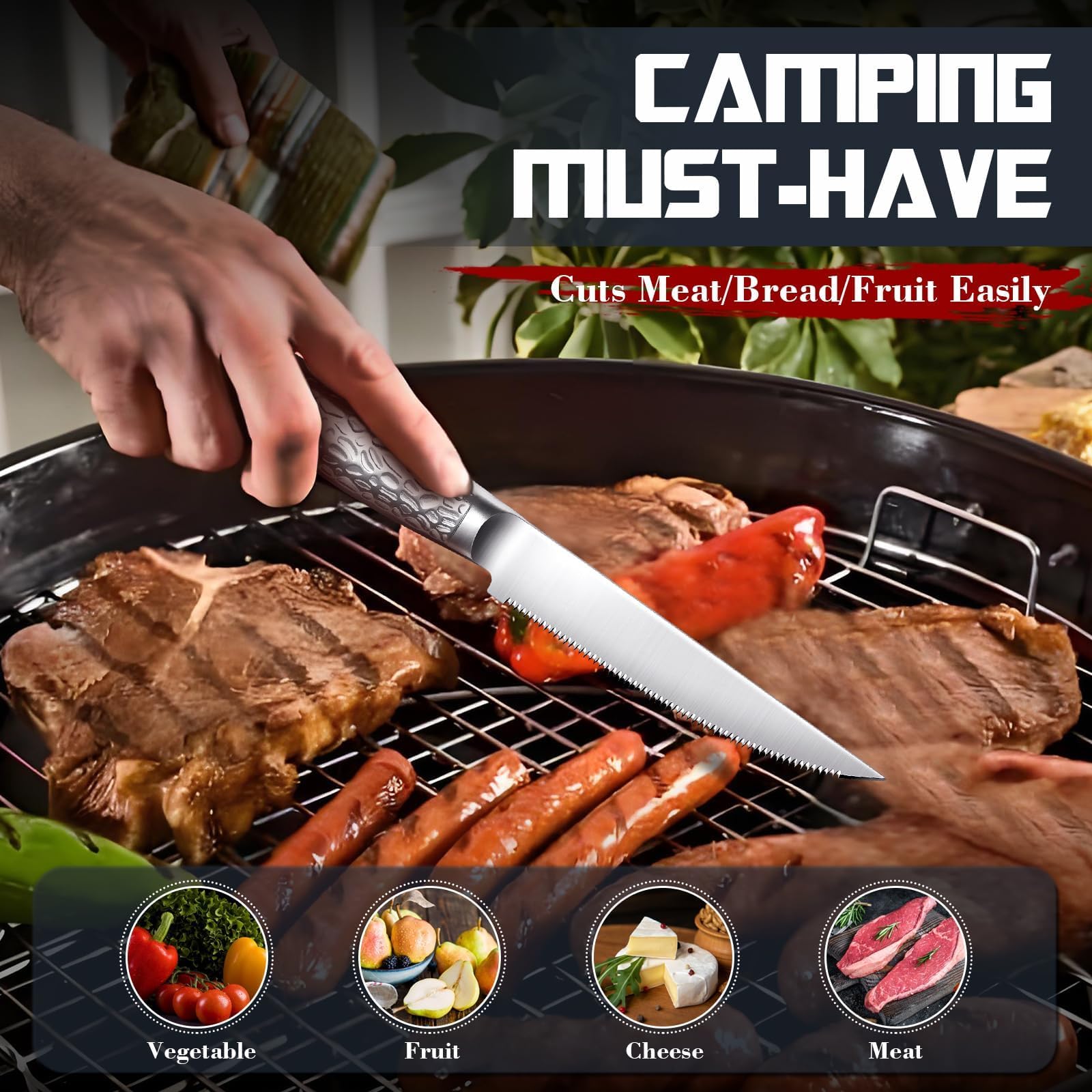 DRAGON RIOT Steakmesser Set 6-teiliges Steakbesteck mit Sägezahnklingen aus japanischem Edelstahl, spülmaschinengeeignet inklusive Aufbewahrungsbox 6