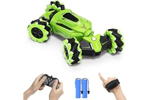 BOKSIYUR 1:16 Scale Gesture Sensing Rc Stunt Car,4WD Remote Control Hand Controlled Transform,360° Rotating Transform Drift，Birthday Presents ForKids 7 8 9 10 11 Year Old （Green）
