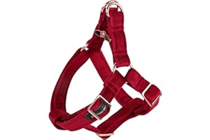ARING PET Velvet Dog Halter Harness-Soft Heavy Duty Dog Halter Harness, Adjustable No Pull Red Velvet Dog Harness for Small Medium Large Dogs