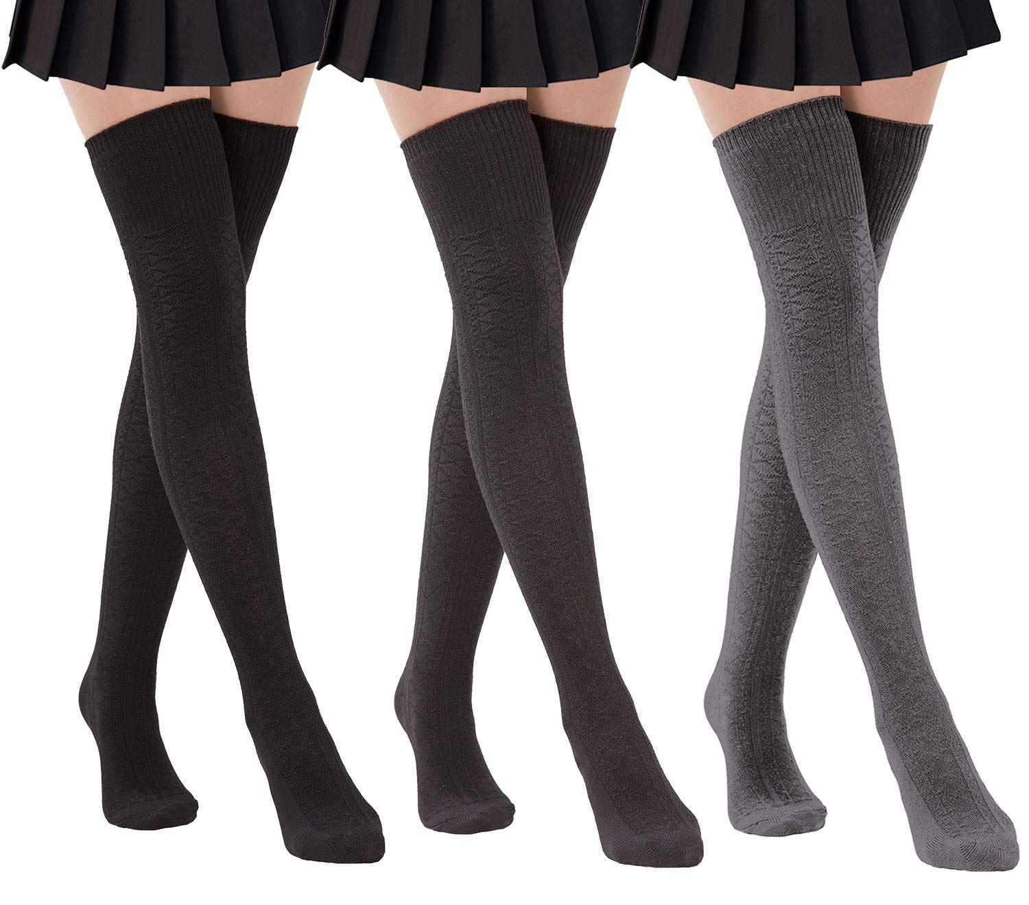 stretchy thigh high socks