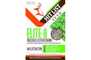 HIT LIST SEED® Elite 8 Fall Food Plot Seeds for Deer [ANNUAL MIX] - Deer Food Plot Seed - Deer Plot Seed Mix - Turnip, Radish, Brassica, Clover, Wheat, Rye, Oats, Peas - Fall Planting -10 lbs 1/2 Acre