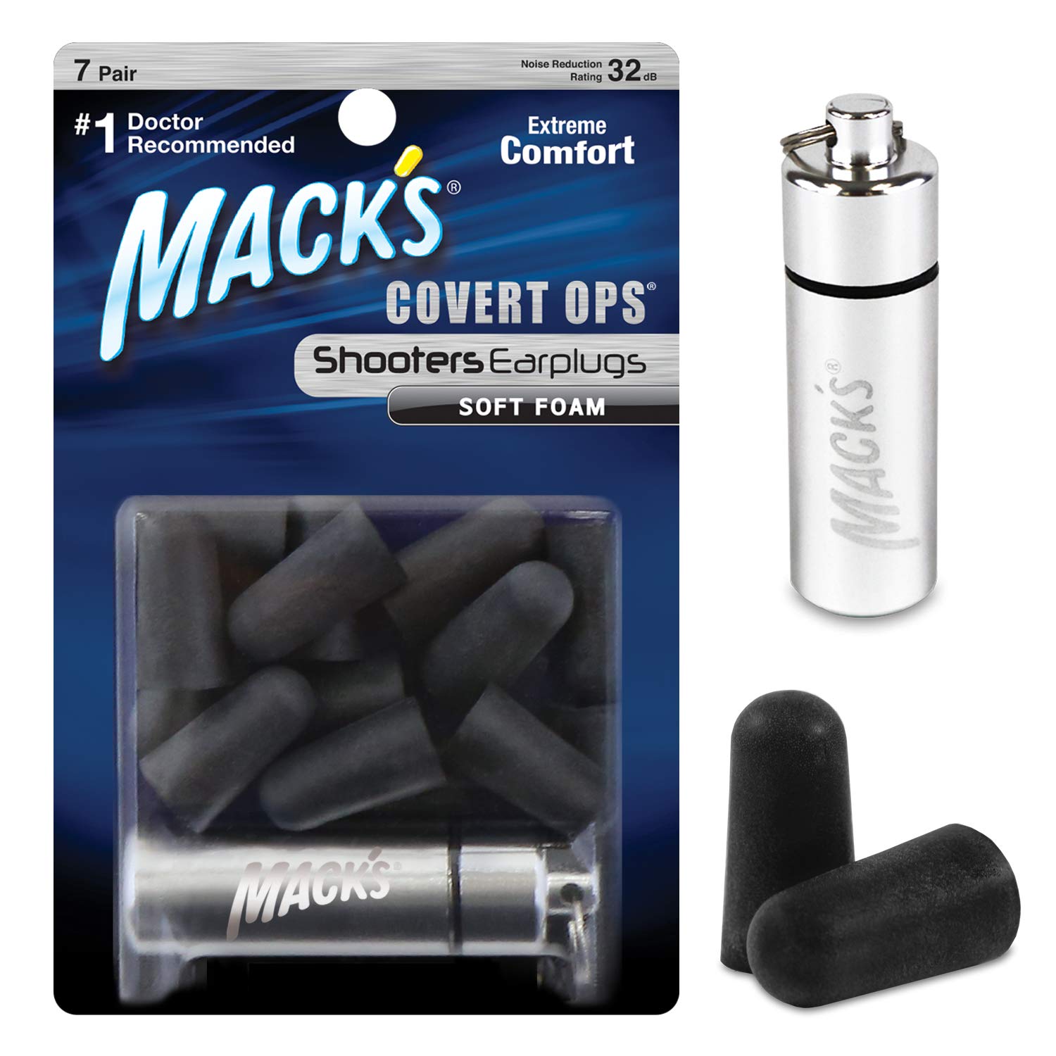 Mack's Shooters Covert OpsTM Soft Foam Ear Plugs -7 Pairs