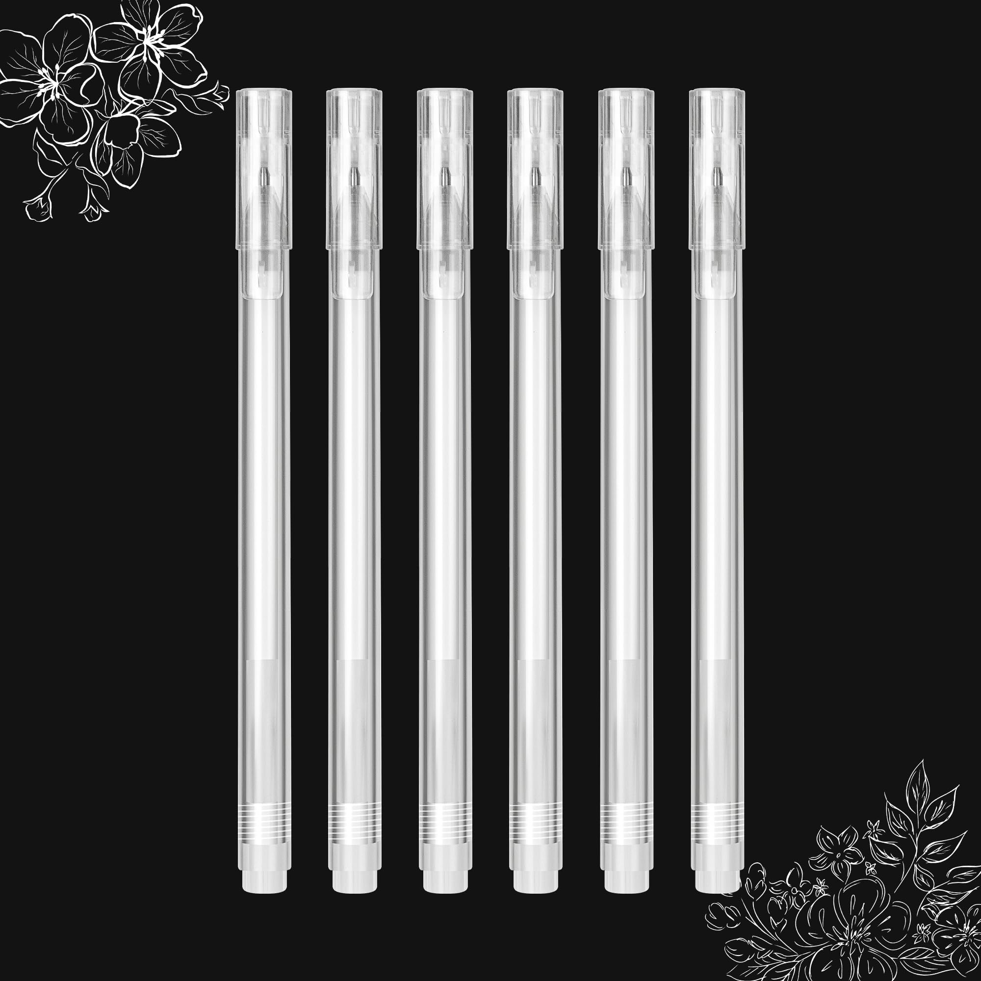 SMOOTHERPRO White Gel Pen | 6 Pcs White Ink Pen Set | Dry Quicky 0.8mm Point Gel Pen | for Black Dark Paper Highlight Drawing Sketching Design Students Crafters Illustrators Journaling Use(S080-6)