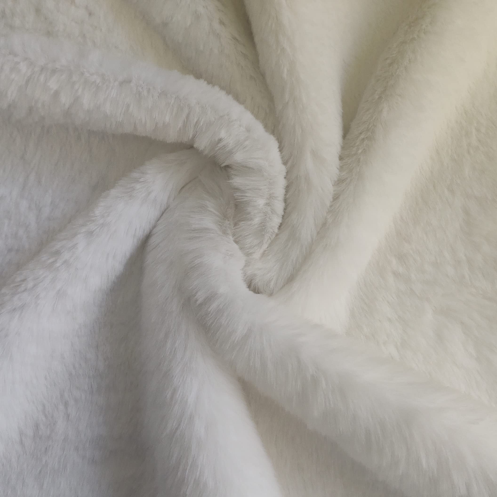 Super Luxury Faux Fur Fabric Material Bunny White, 1Mtr 150cm x 100cm
